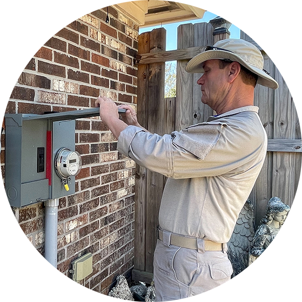 Checking home electrical panel during a home inspection 